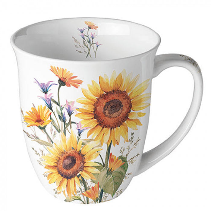 Ambiente Sunflowers Beker - Fine Bone China - 400 ml