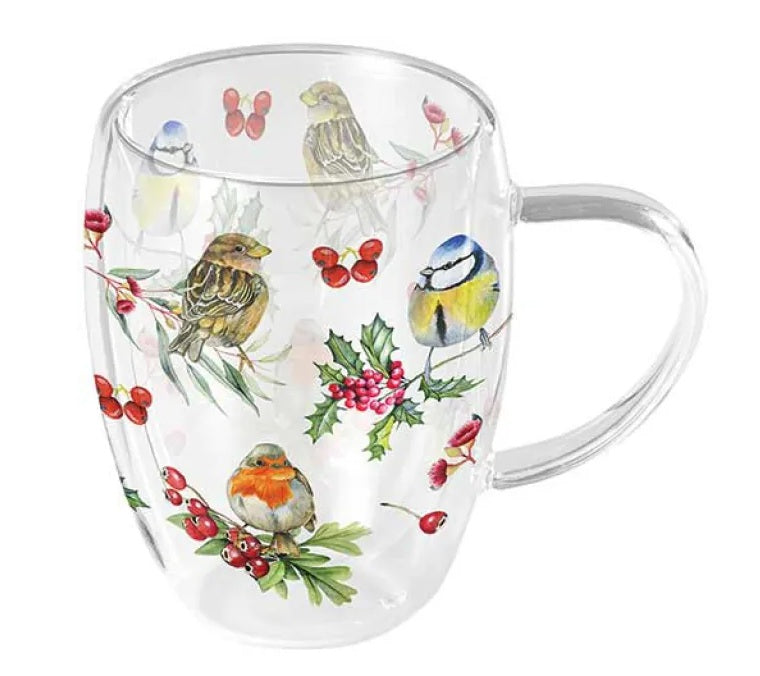 Ambiente Birds in Winter Dubbelwandig Theeglas - 350 ml