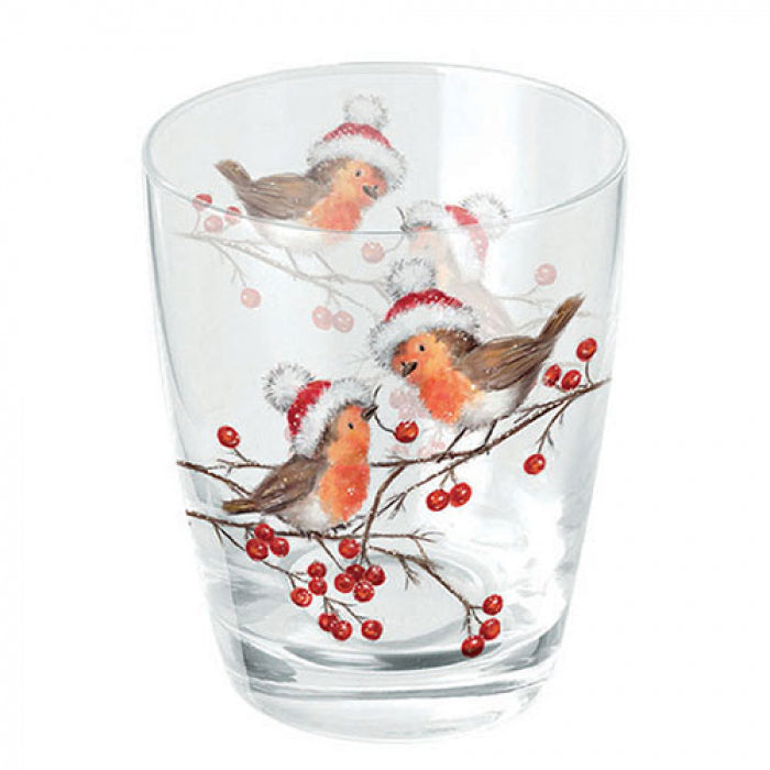 Ambiente Christmas Robins White Waterglas - 250 ml