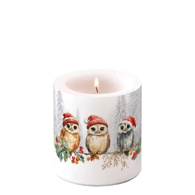 Ambiente Wise Owls Kaars - Klein - Paraffine - Ø 9 cm