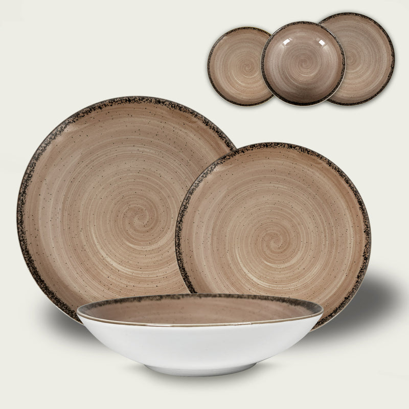 Arca Pepper Diep Bord - Grijs - Porselein - Ø 21 cm