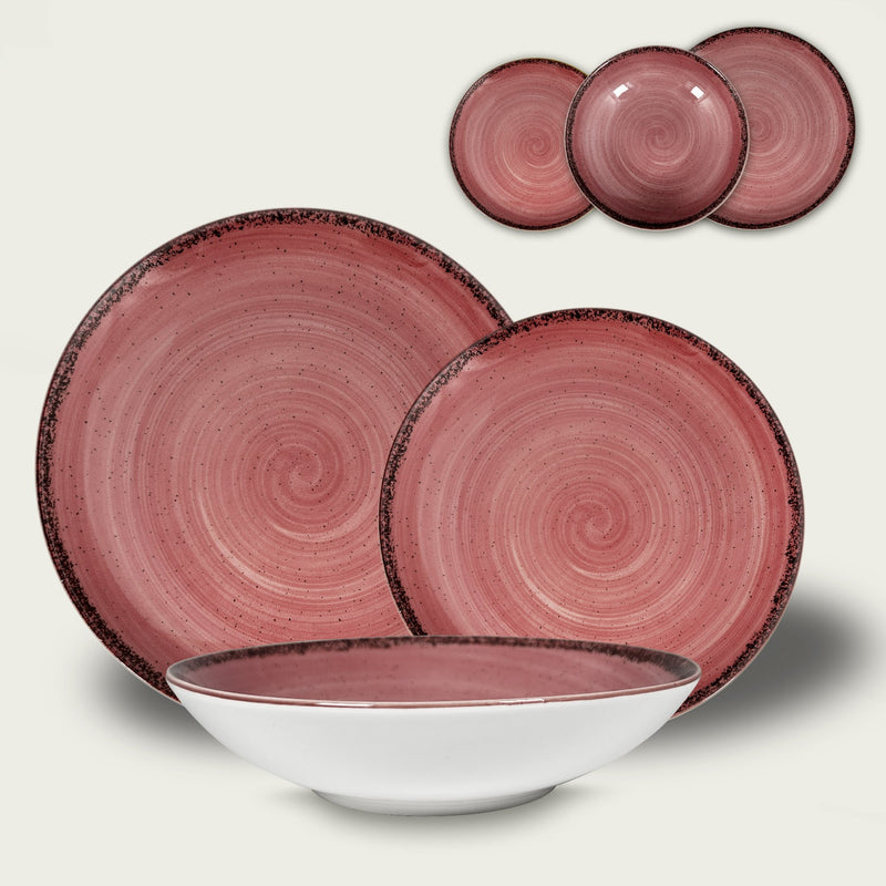 Arca Pepper Diep Bord - Roze - Porselein - Ø 21 cm