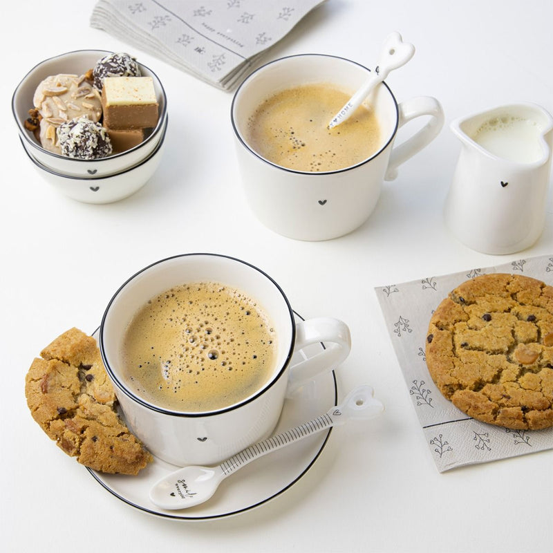 Bastion Collections White/Edge Black Beker - Aardewerk - 240 ml