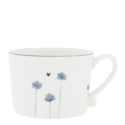 Bastion Collections White Iris Blue Poppy Beker - Aardewerk - 300 ml