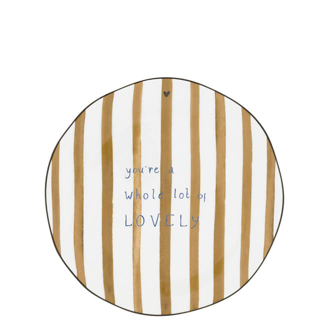 Bastion Collections Brown Big Stripes Bord - Aardewerk - Ø 19 cm
