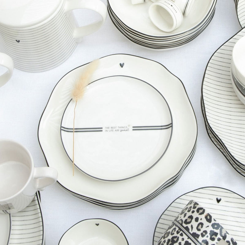 Bastion Collections White/Edge Black Dinerbord - Aardewerk - Ø 27 cm