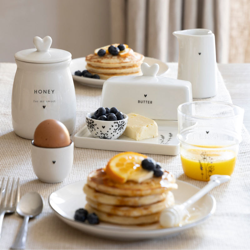 Bastion Collections Little Heart in Black Eierdopje - Aardewerk - Ø 5 cm