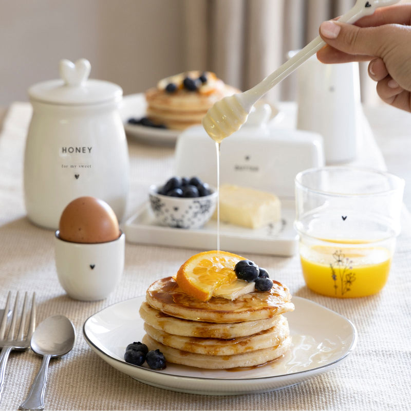 Bastion Collections White/Edge Black Gebaksbordje - Aardewerk - Ø 16 cm