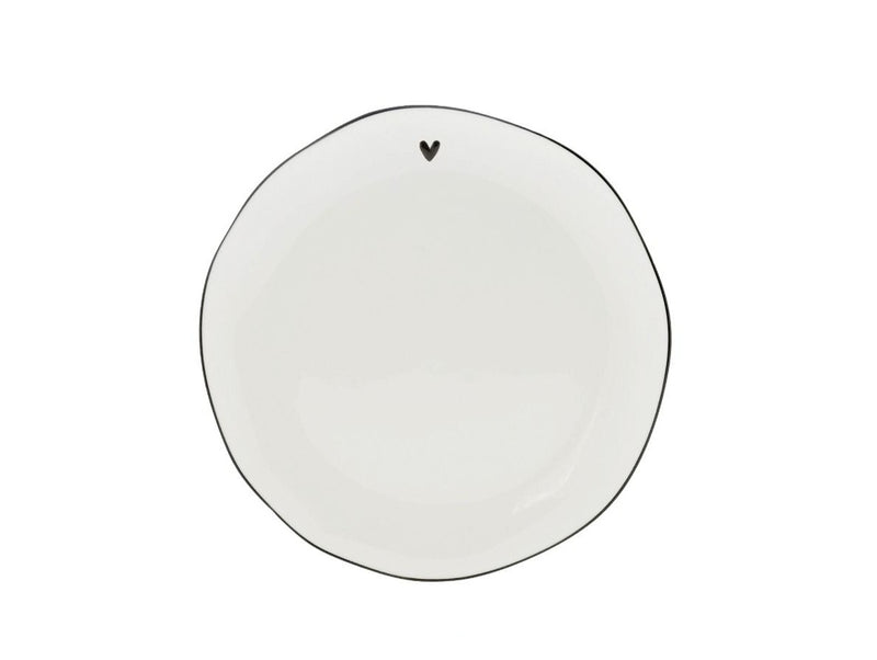 Bastion Collections White/Edge Black Gebaksbordje - Aardewerk - Ø 16 cm