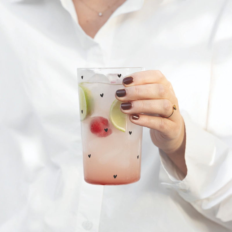 Bastion Collections With Hearts all Over Glas - 450 ml