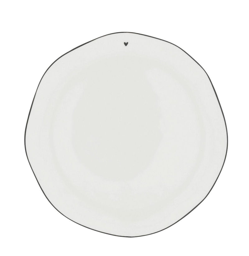 Bastion Collections White/Edge Black Ontbijtbord - Aardewerk - Ø 23 cm