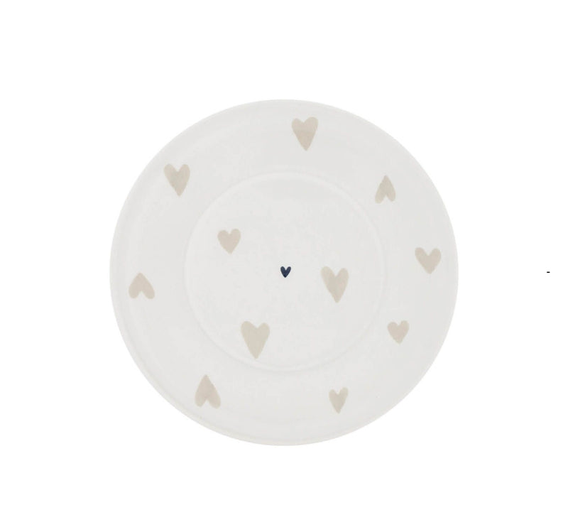 Bastion Collections White Hearts Natural Schotel - Aardewerk - Ø 13 cm