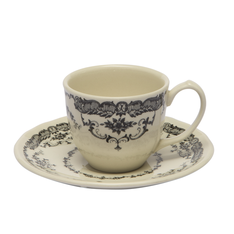 Bitossi Home Rose Espresso Kop en schotel - Zwart - Aardewerk - 90 ml