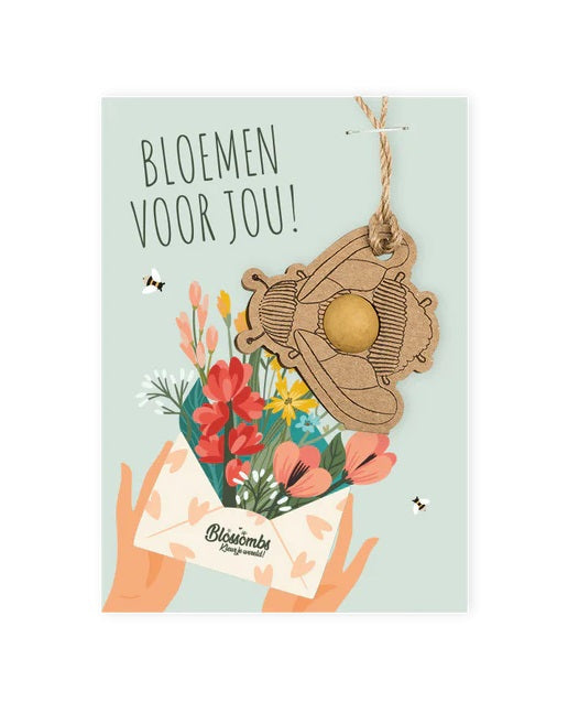 Blossombs Kaart met Bloembommetje - Bloemen voor Jou