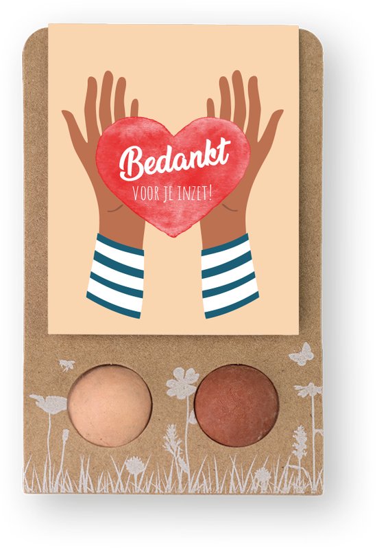 Blossombs Weggeefcadeautje met 2 Bloembommetjes - Bedankt voor je Inzet