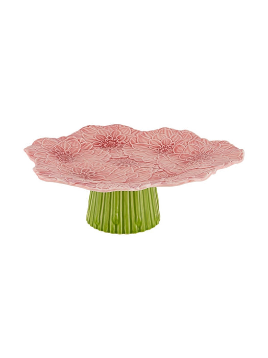 Bordallo Pinheiro Maria Flor Taartplateau - Roze/Groen - Aardewerk - Ø 28 cm