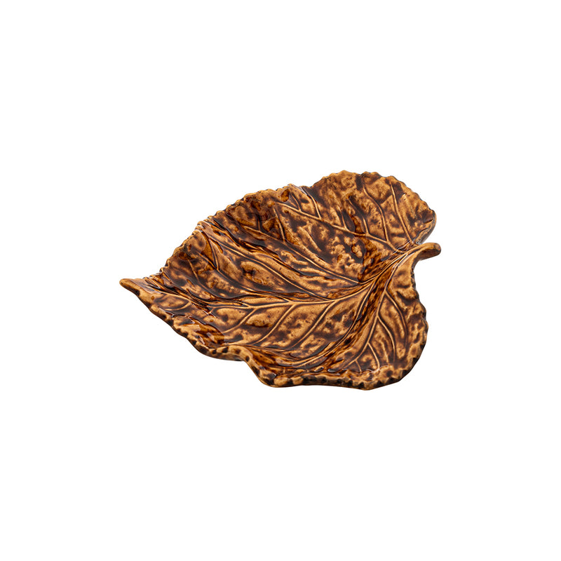 Bordallo Pinheiro Gudrun Schaaltje - Berkenblad - Aardewerk - 17 cm x 14,5 cm