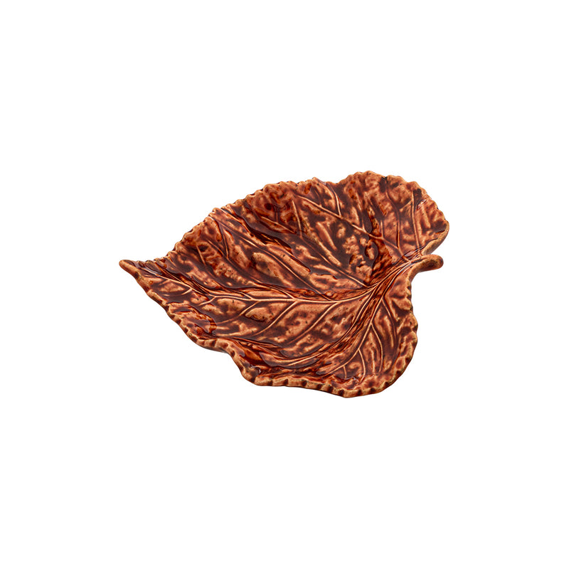 Bordallo Pinheiro Gudrun Schaaltje - Berkenblad - Aardewerk - 17 cm x 14,5 cm