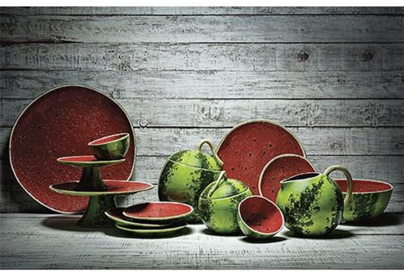 Bordallo Pinheiro Melancia Schaaltje - Groen/Rood - Ø 13,5 cm - Aardewerk