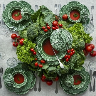 Bordallo Pinheiro Natural Couve Ontbijtbord - Koolblad - Groen - Aardewerk - Ø 19 cm