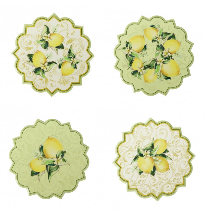 Brandani Limoni Onderzetter - Set van 4 - 10,5 cm x 10,5 cm