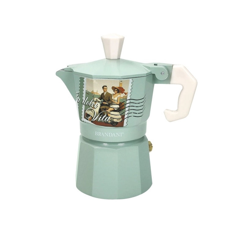 Brandani La Dolce Vita Expressomaker - Lichtblauw - Aluminium