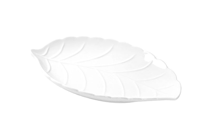 Brandani Foglia Pioppo Schaal - Wit - Porselein - 26 cm x 18 cm