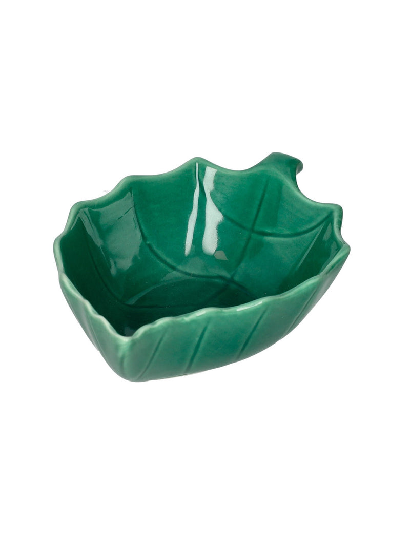 Brandani Foglia Schaaltje - Groen - Porselein - 14,5 cm x 9,5 cm