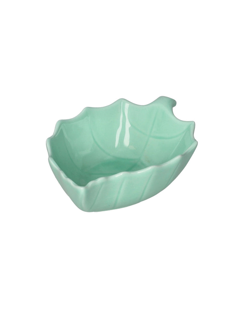 Brandani Foglia Schaaltje - Lichtgroen - Porselein - 14,5 cm x 9,5 cm