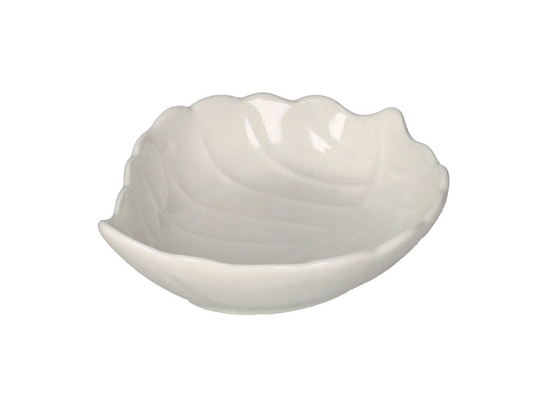 Brandani Foglia Schaaltje - Wit - Porselein - 10,5 cm x 8,5 cm