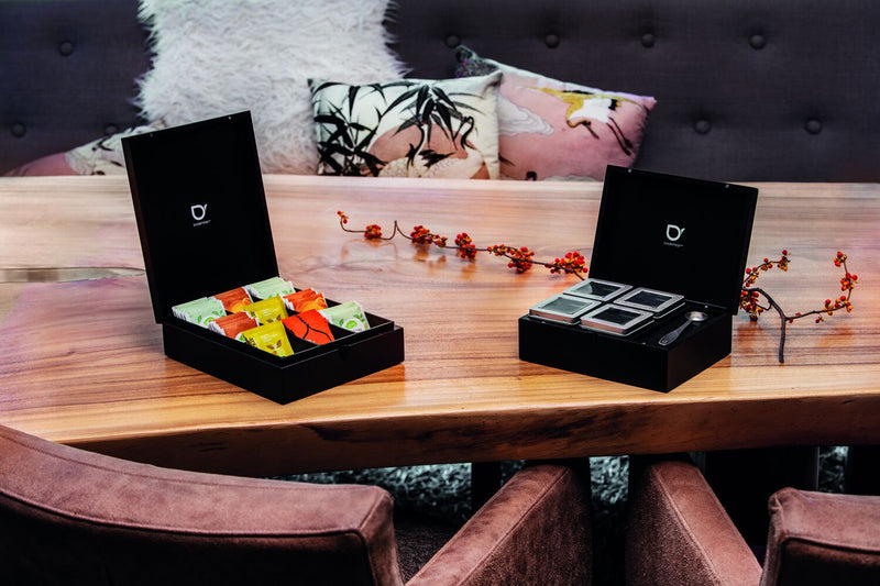 Bredemeijer Theedoos - 4 Blikjes en Maatlepel - Bamboe - 23,7 cm x 18,1 cm x 8,5 cm