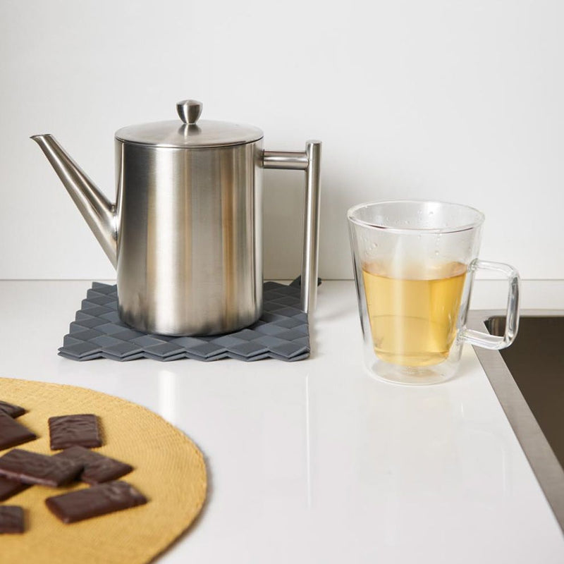 Bredemeijer Minuet® Cylindre Theepot - Mat Zilverkleurig - 1,2 ltr.