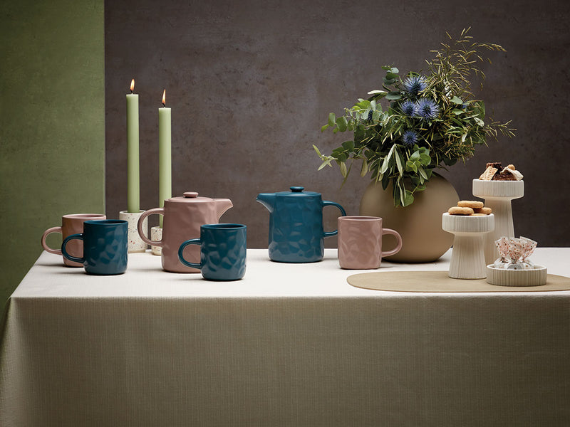 ChaCult Juna Beker - Petrol - Aardewerk - 300 ml