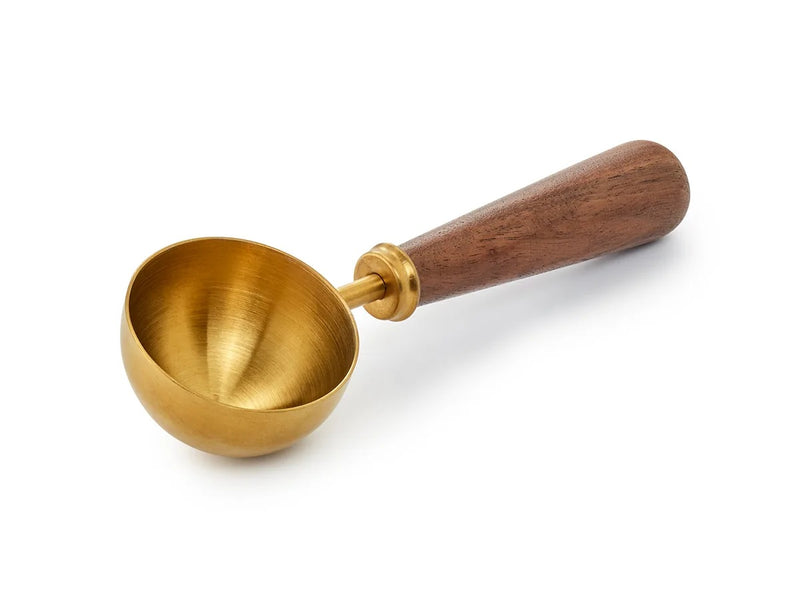 ChaCult Alvaro Koffiemaatlepel - Goudkleurig - RVS/Hout - 9 gram