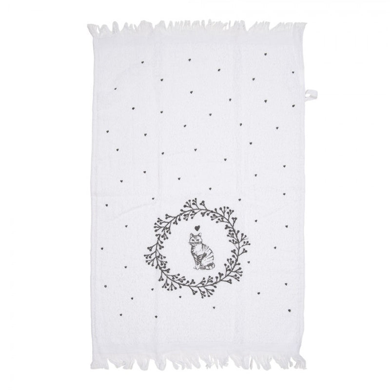 Clayre & Eef Gastendoekje - Kat - 100% Katoen -  40 cm x 66 cm