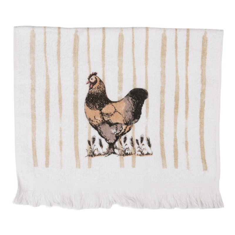 Clayre & Eef Gastendoekje - Kip - 100% Katoen -  40 cm x 66 cm