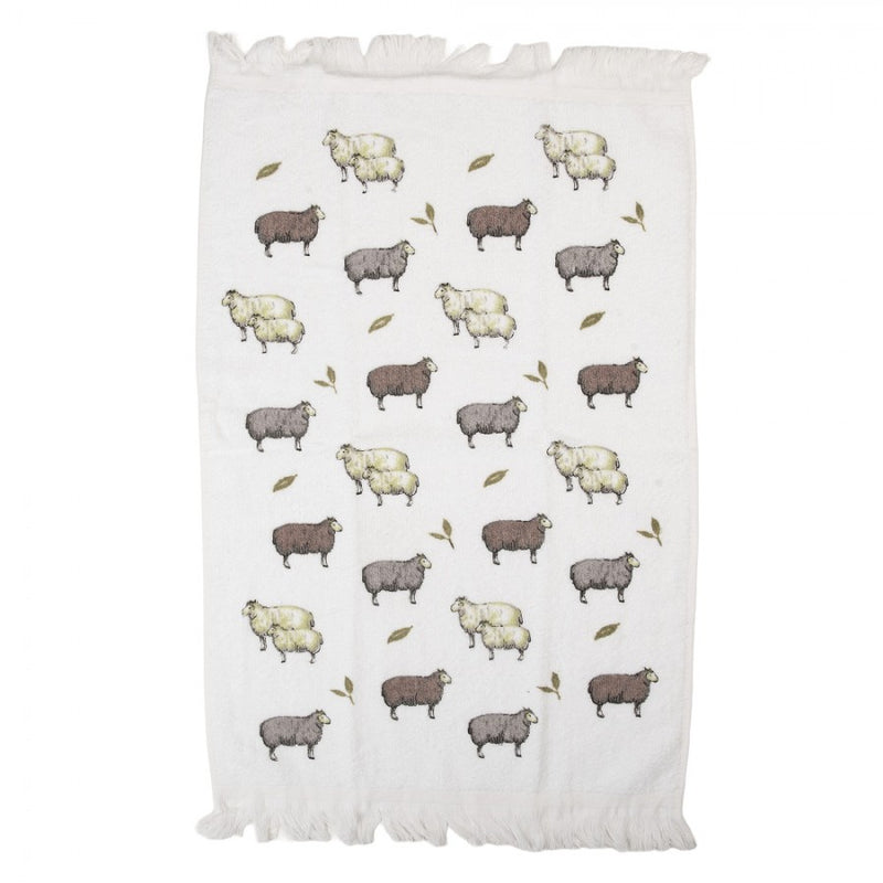 Clayre & Eef Gastendoekje - Schaap - 100% Katoen -  40 cm x 66 cm