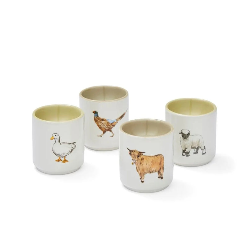 Cooksmart Buttercup Farm Set van 4 Eierdopjes - Aardewerk
