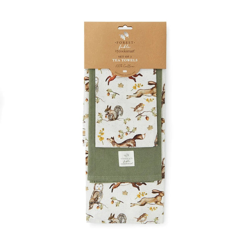 Cooksmart Forest Fable Theedoek - Set van 3 Stuks - 45 cm x 65 cm