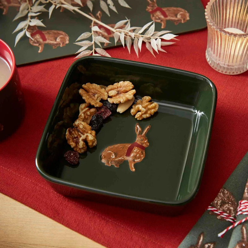 Cooksmart Heritage Hare Schaaltje - Groen - Aardewerk - 15 cm x 15 cm x 5 cm