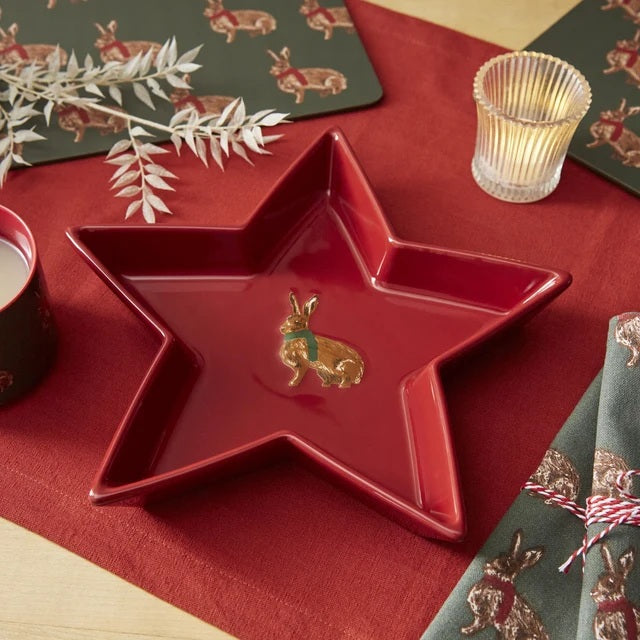 Cooksmart Heritage Hare Schaaltje - Rood - Aardewerk - 18 cm x 18 cm x 4 cm