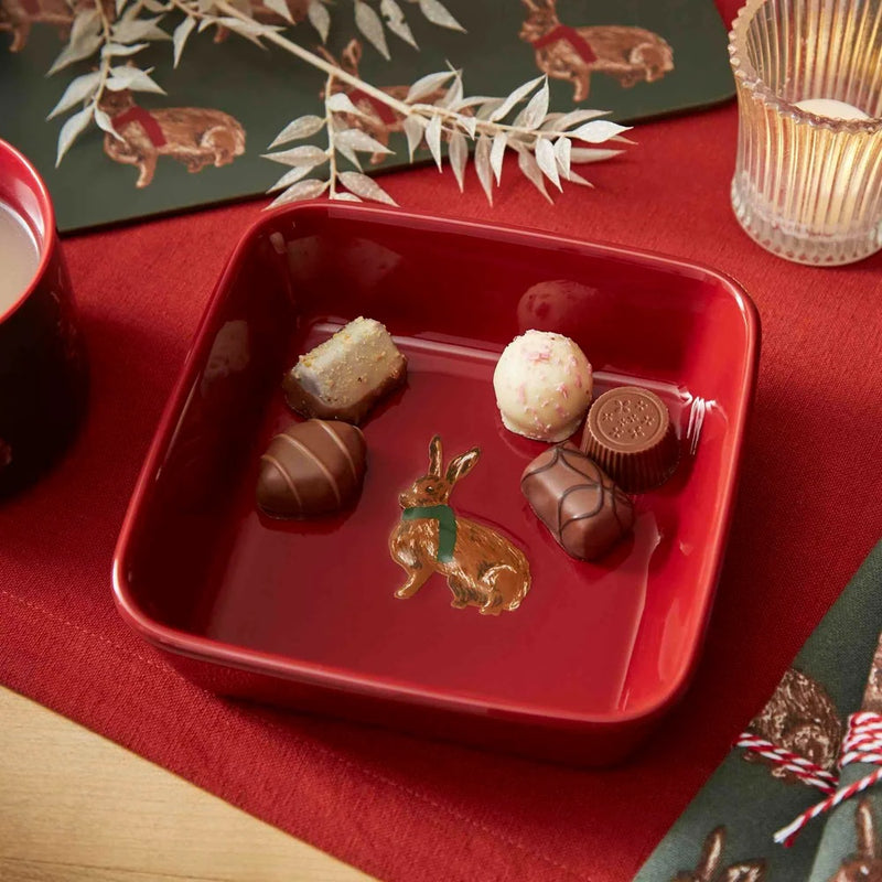 Cooksmart Heritage Hare Schaaltje - Rood - Aardewerk - 15 cm x 15 cm x 5 cm