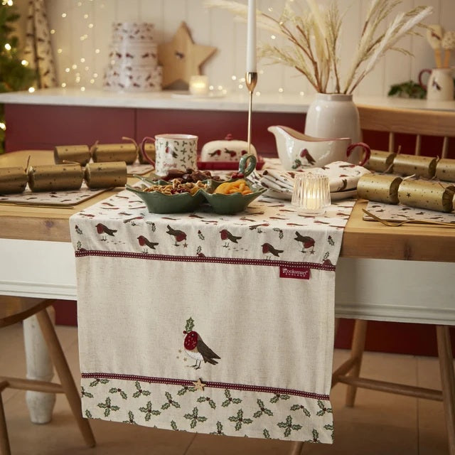 Cooksmart Robin's Retreat Tafelloper - 100% Katoen - 45 cm x 200 cm