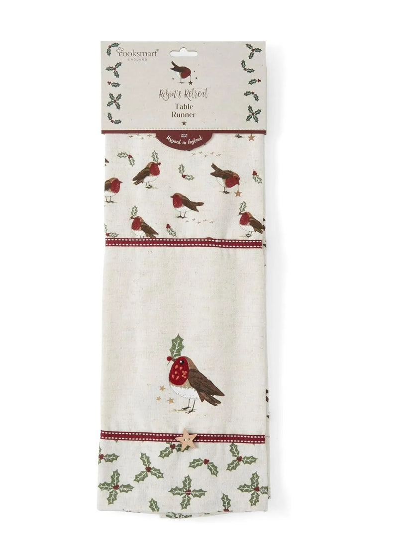 Cooksmart Robin's Retreat Tafelloper - 100% Katoen - 45 cm x 200 cm