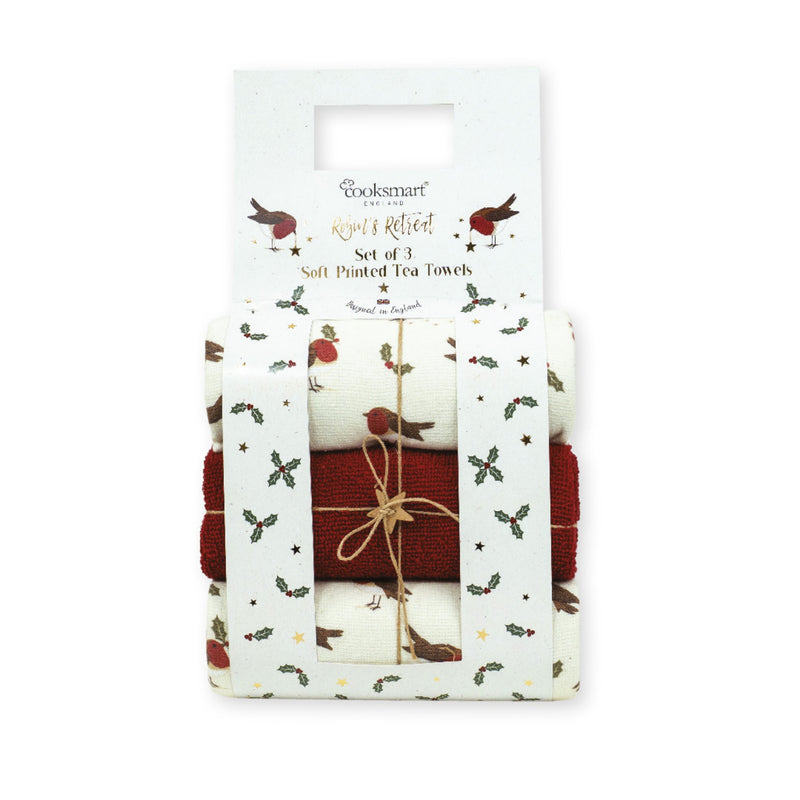 Cooksmart Robin's Retreat Theedoek - Set van 3 Stuks - 45 cm x 65 cm