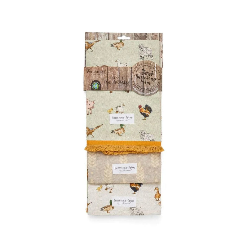 Cooksmart Buttercup Farm Theedoek - Set van 3 Stuks - 45 cm x 65 cm