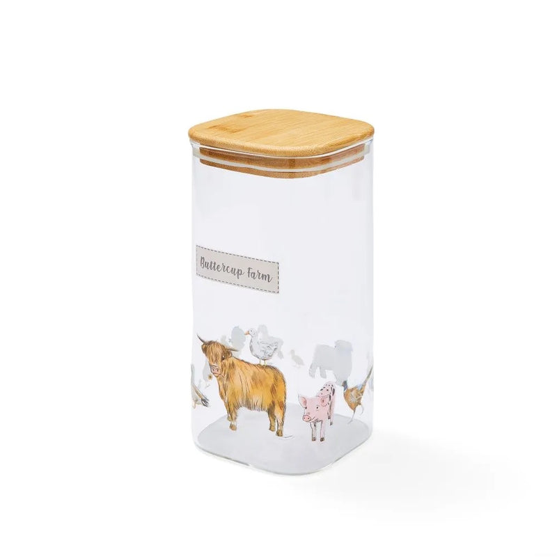 Cooksmart Buttercup Farm Voorraadpot - Glas/Bamboe - 1,5 ltr.