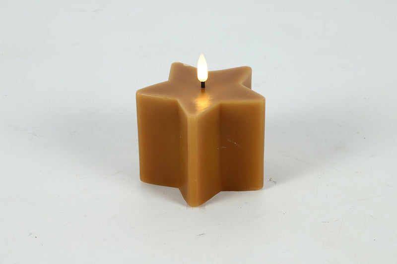 Countryfield LED Kaars Ster - Amber - 10 cm x 10,5 cm