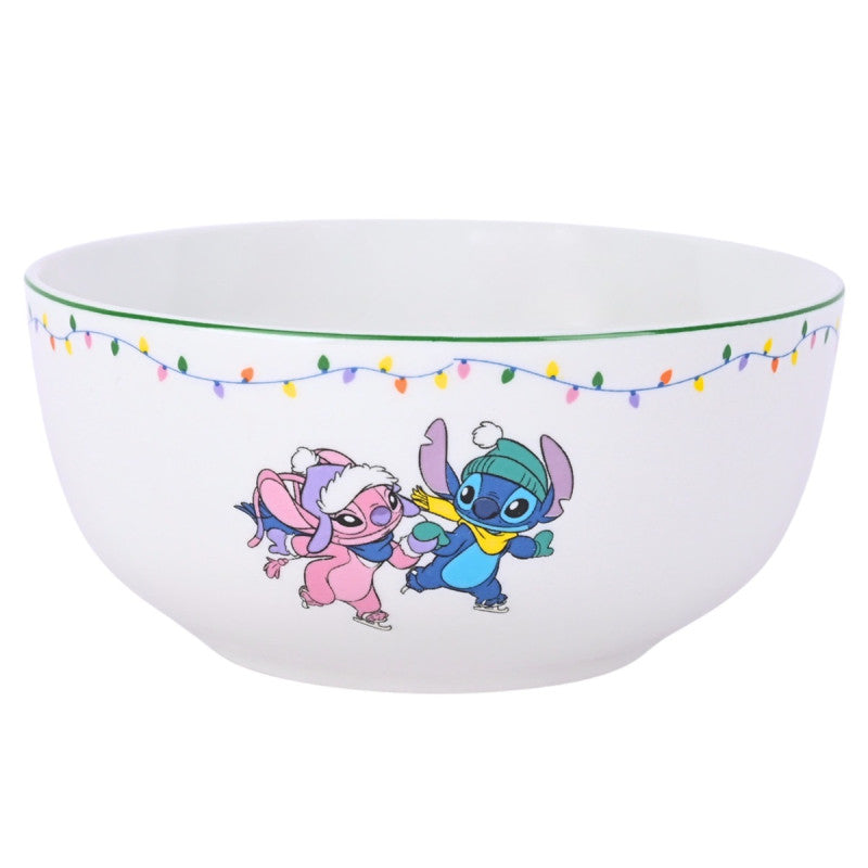 Disney Stitch & Angel Ice Skating Schaaltje - Aardewerk - 13,8 cm