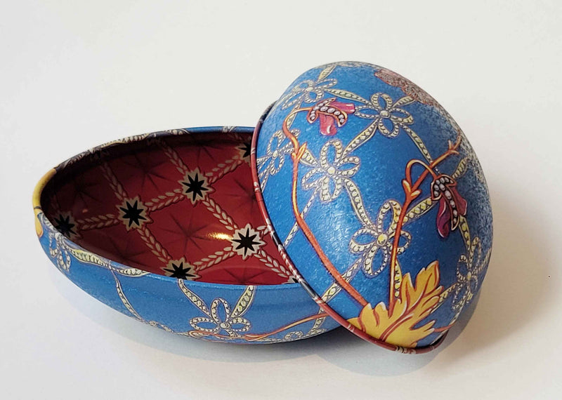 Fabergé Ei Heritage Blikje - Blauw - Metaal - 11 cm x 6,9 cm x 7,1 cm